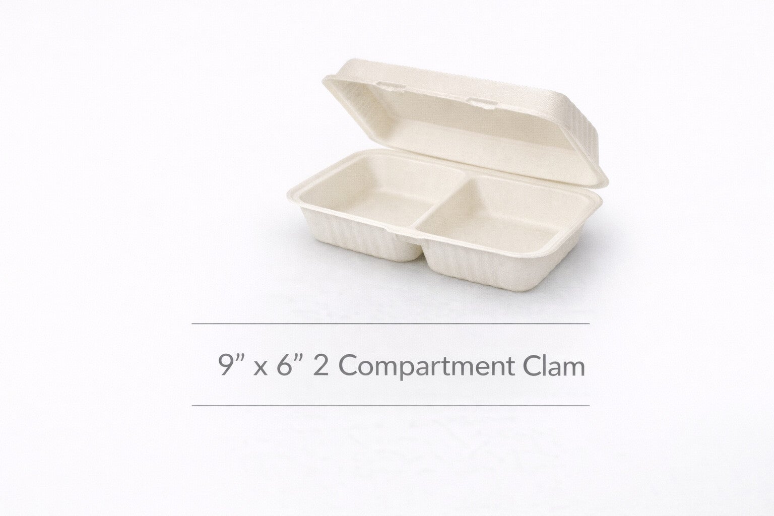 9"x6" 2 Compartment Clam