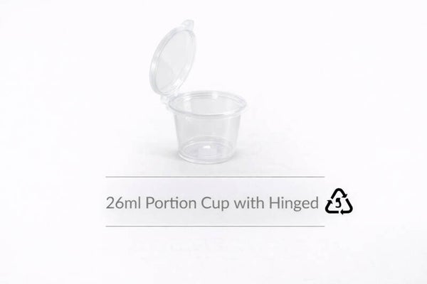 26ml Portion Cup with Hinged Lid