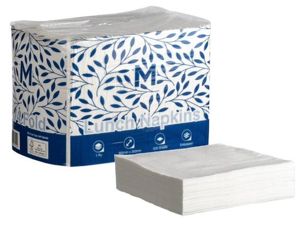 1 Ply Embossed Lunch Napkins 1/4 Fold , FSC® Mix