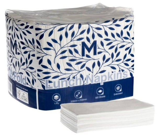1 Ply Embossed Lunch Napkins 1/8 Fold - FSC® Mix