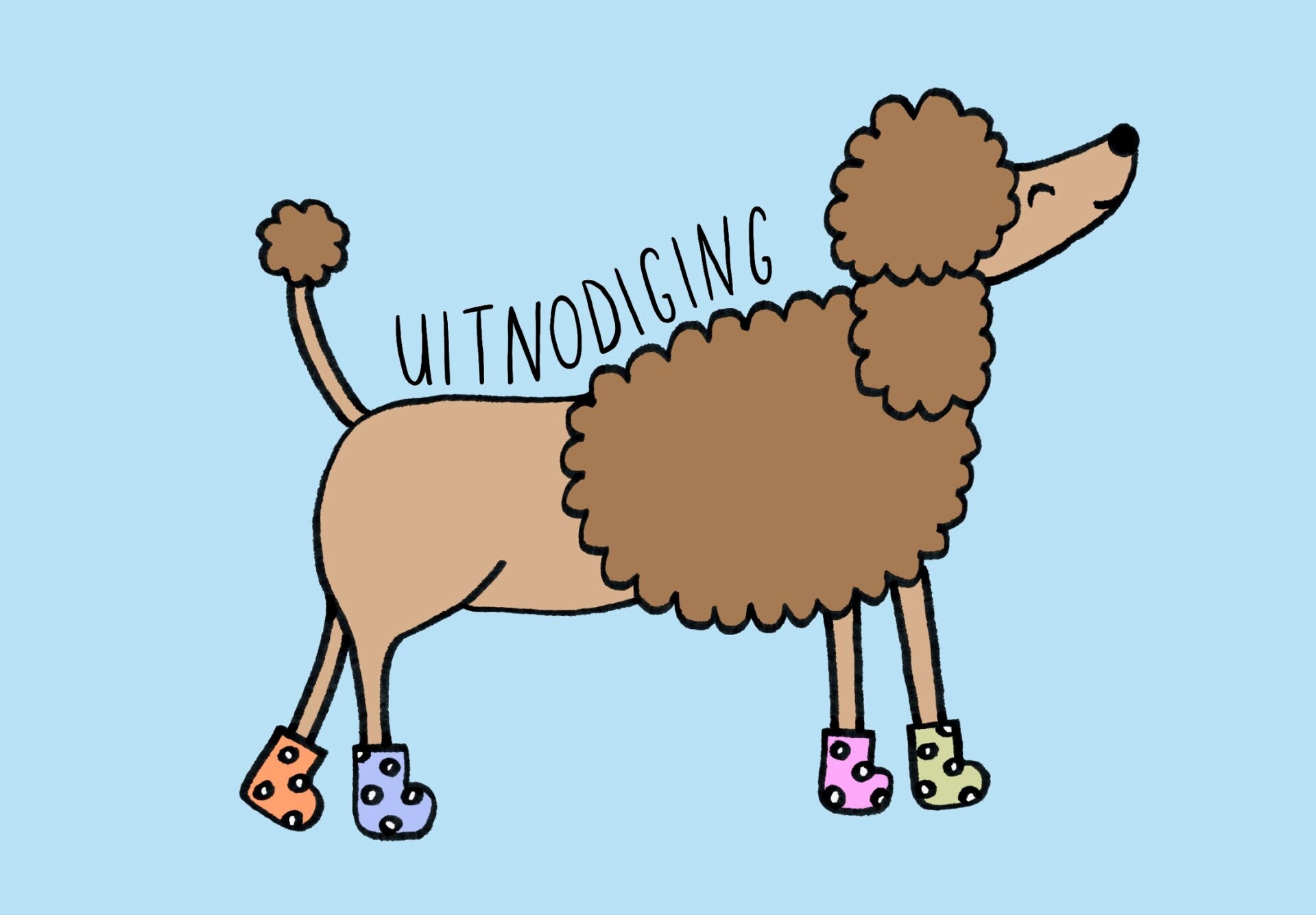 Uitnodiging kinderfeestje - poodle