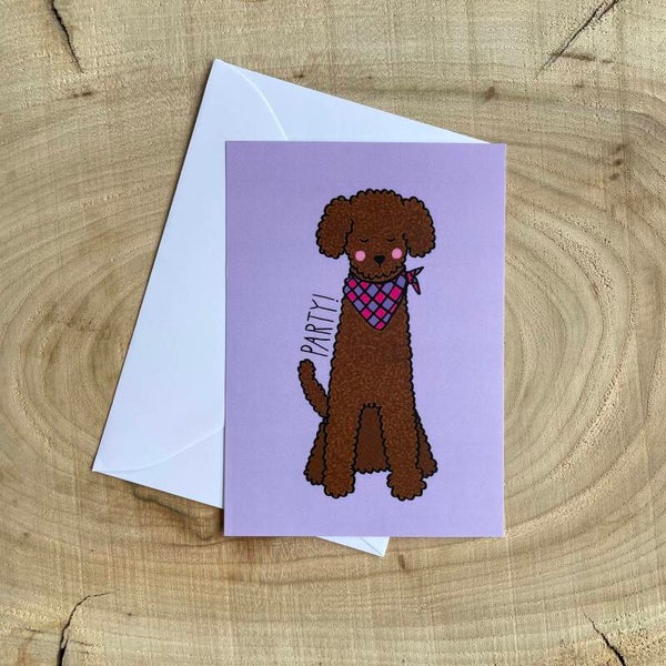 Kaart Labradoodle - party!