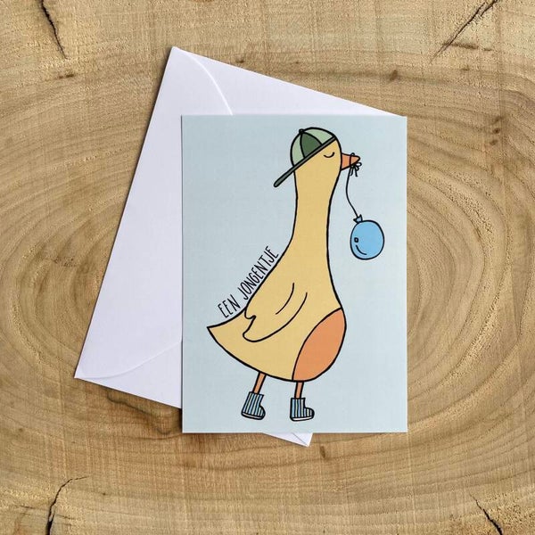 Kaart Gans - een jongetje