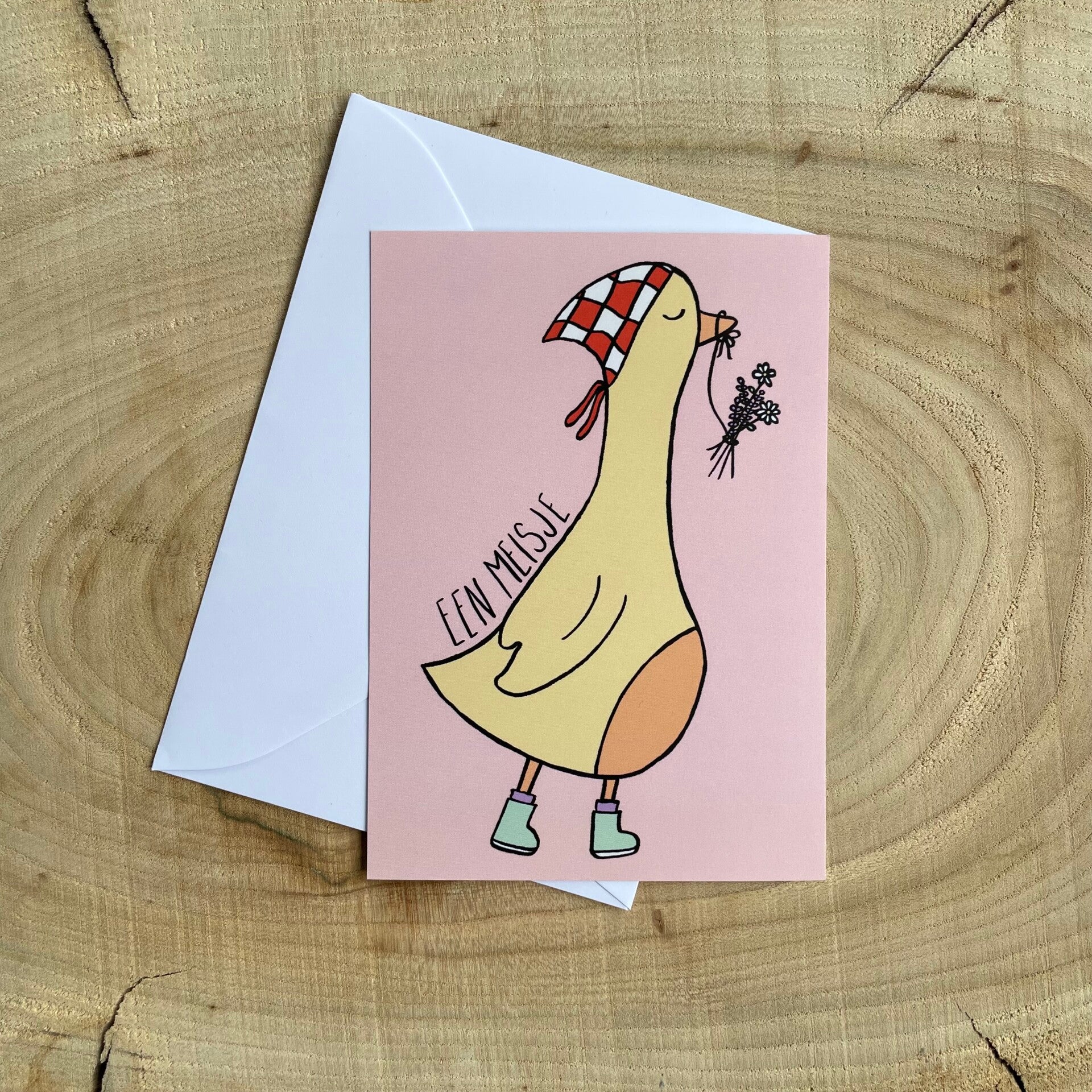 Kaart Gans - een meisje