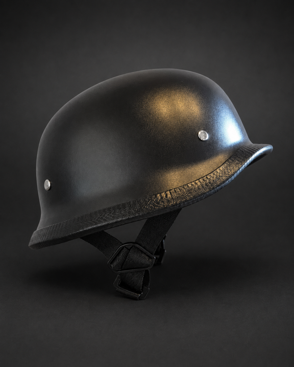 Casco Jet Nero Opaco – Stile Elmetto Vintage