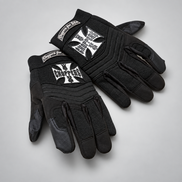 Guanti Moto West Coast Choppers Riding Gloves Neri