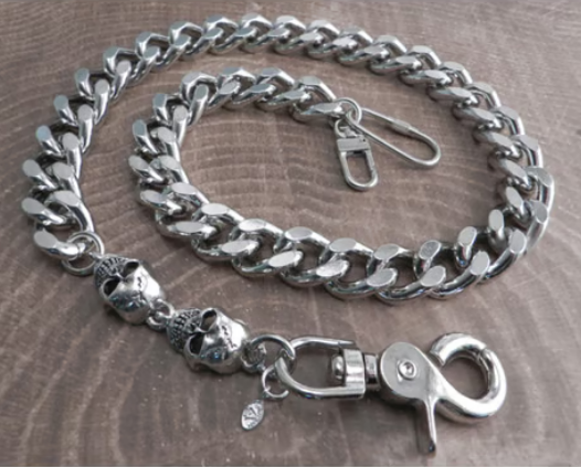 Amigaz Monster Skull & Leash Wallet Chain 25"
