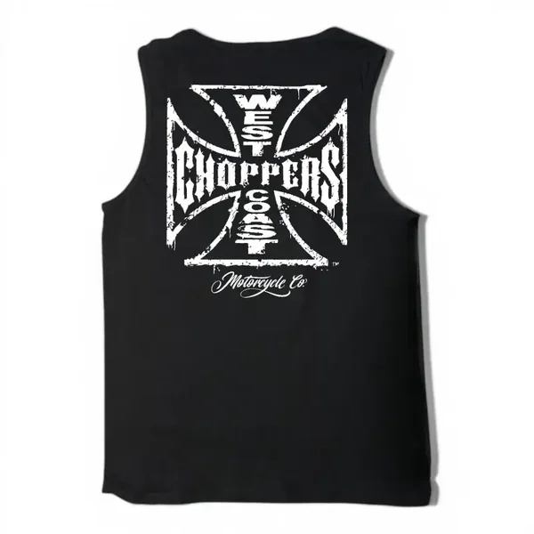 WORN CROSS TANKTOP - BLACK
