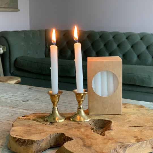 Set gouden kaars houders, incl. 20 kaarsjes