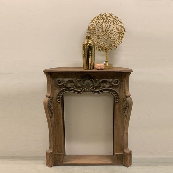 Houten schouw  In de kleuren wit, grijs en hout