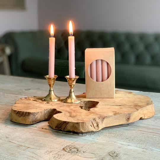 Set gouden kaars houders, incl. 20 kaarsjes