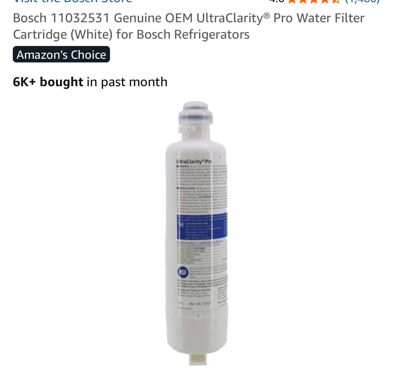 Bosh water filter