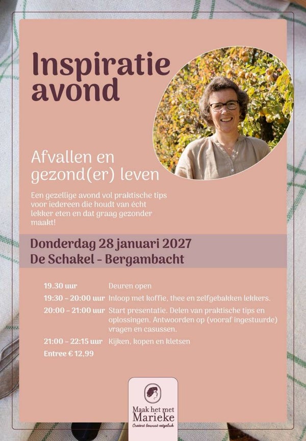 TICKET Inspiratieavond afvallen BERGAMBACHT 28 januari 2027