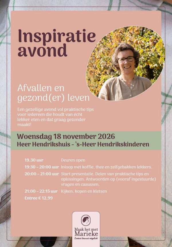 TICKET Inspiratieavond afvallen 's Heer Hendrikskinderen 18 november 2026