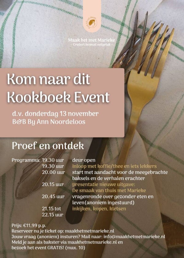 Ticket Het Kookboek Event Noordeloos 13-11-25