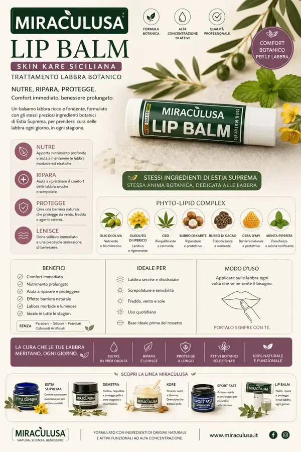 Miracùlusa LIP BALM – Balsamo Labbra Botanico 5 ml