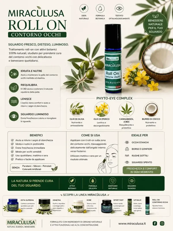 Miracùlusa ROLL ON – Contorno Occhi Cosmetico Naturale 5 ml