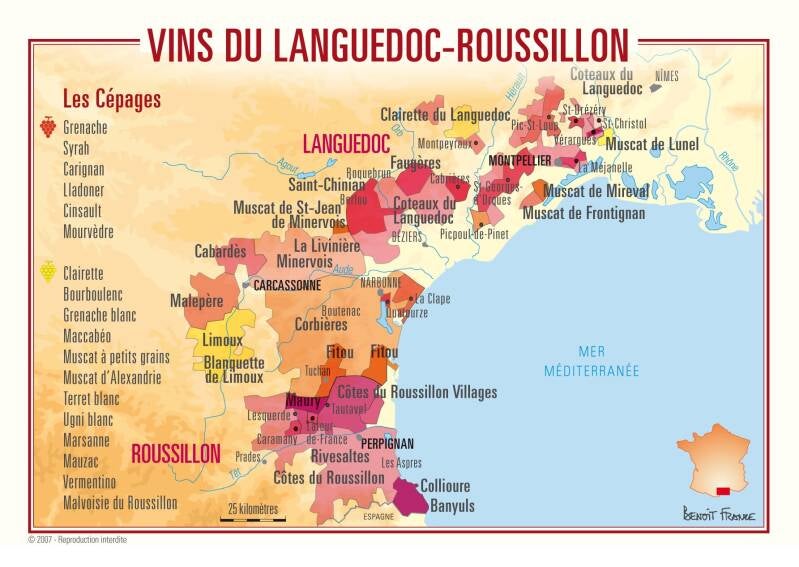 Languedoc-Roussillon, wijnstreken