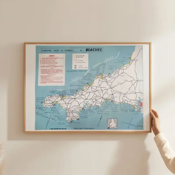 Vintage Cornish Surf Map