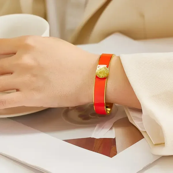 Stijlvolle emaille armband -oranje
