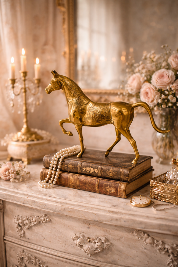 Groot messing vintage paard