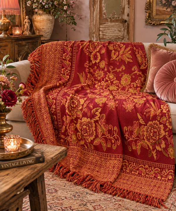 Groot woonkleed met bloemen