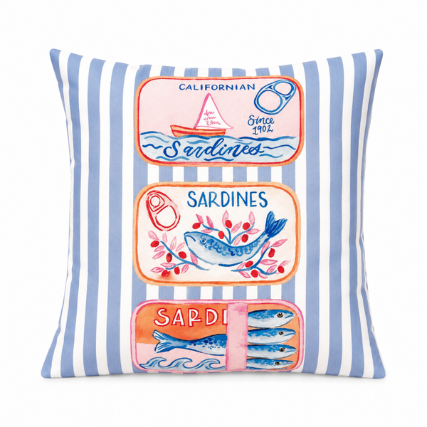 Nieuw Sierkussen Sardines blauw