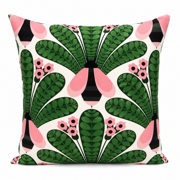 Groot Sierkussen retro 50 x 50 Groen/roze