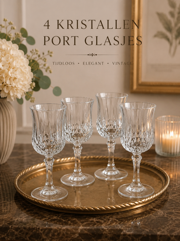 Set van 4 kristallen portglaasjes