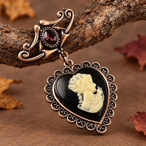 Vintage look carmee broche hart