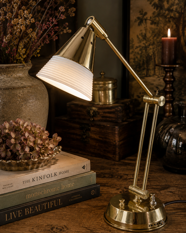 Vintage messing bureaulamp