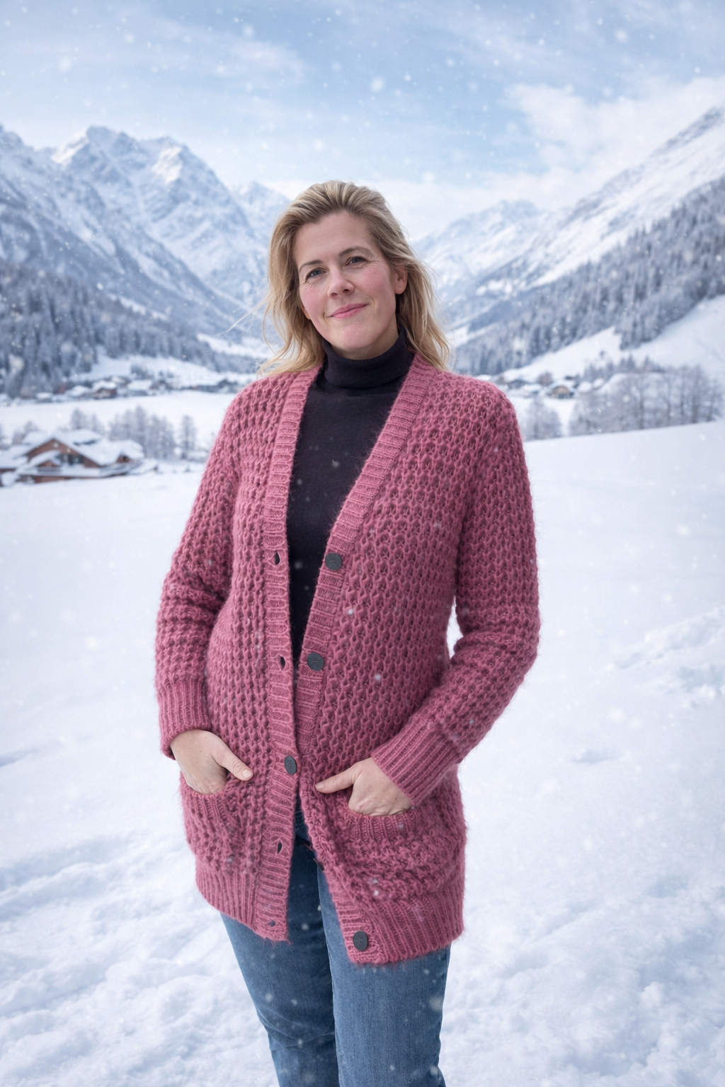 Vintage oud roze vest