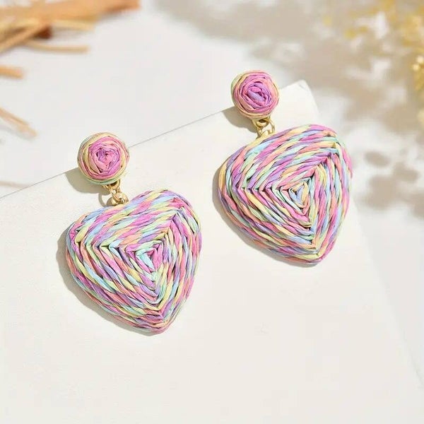 Raffia oorbellen