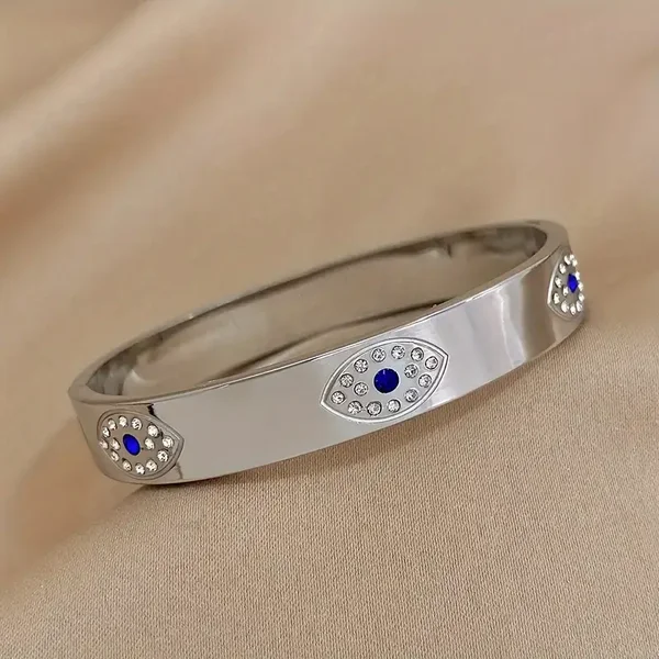 Brede Bohemian Bracles zilver -oog