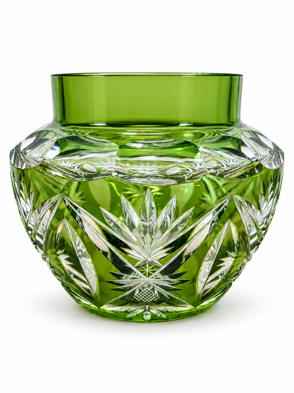 Val Saint Lambert vintage kristallen vaas – groen –