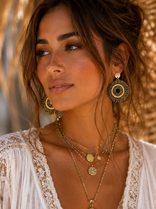 Boho statement oorbellen