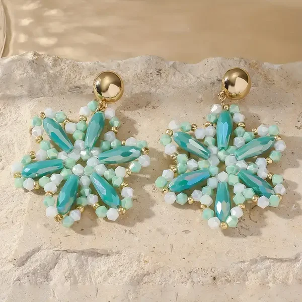 Bohemian oorbellen zeester groen