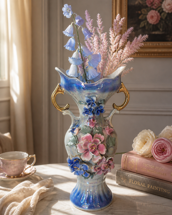 Vintage bloemenvaas parelmoer