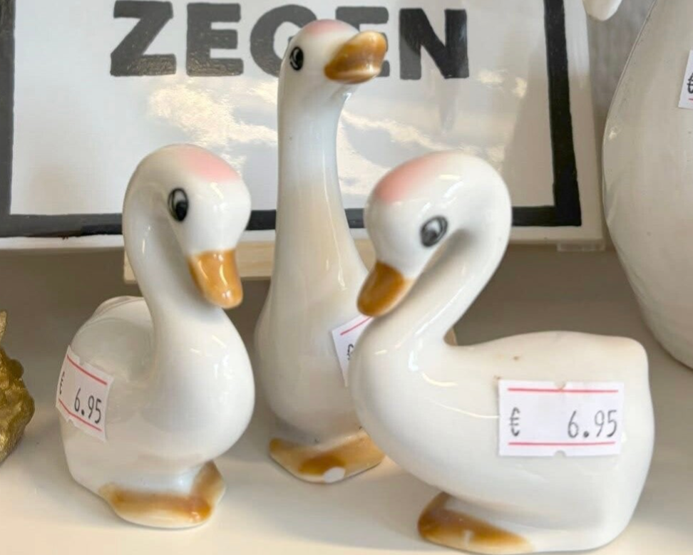 3 gansjes met zachtroze