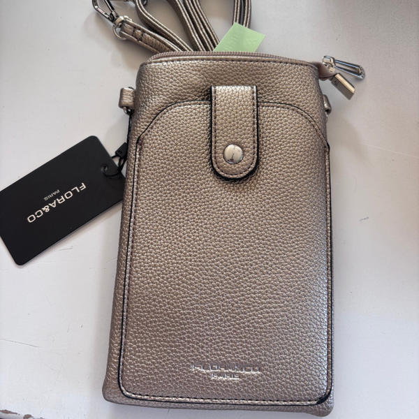 Flora & Co paris crossbody telefoontas -metallic taupe