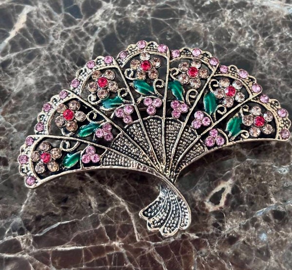 Vintage broche waaier