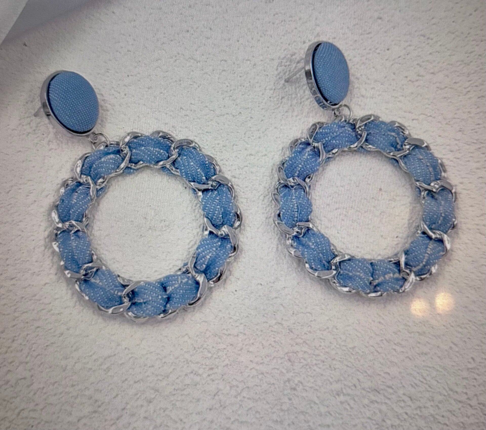 Spijkerstof oorbellen