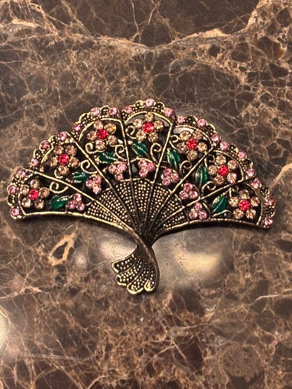 Vintage Broche waaier