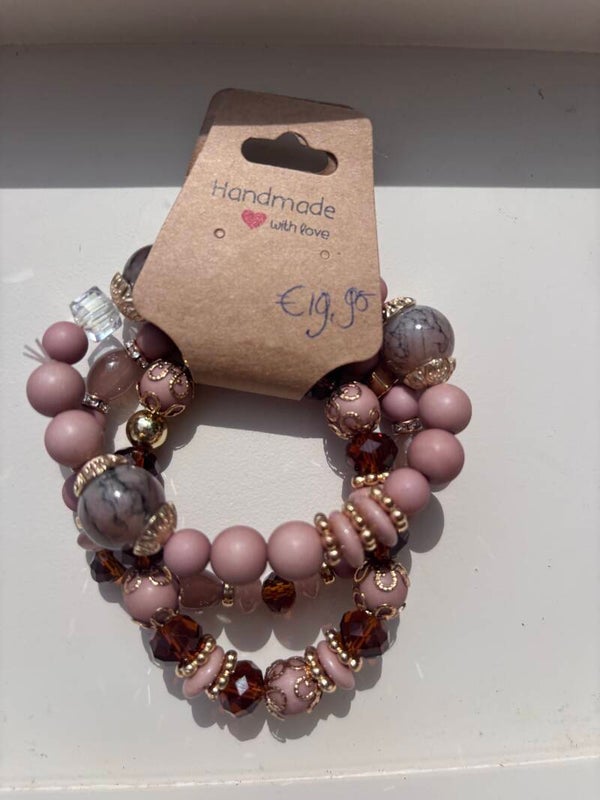 Armbanden set leverkleur