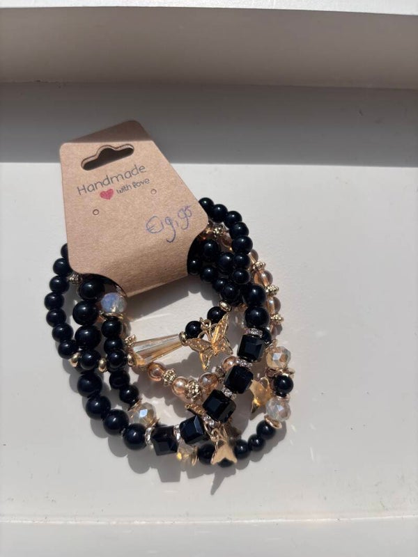 Armbanden set zwart/goud
