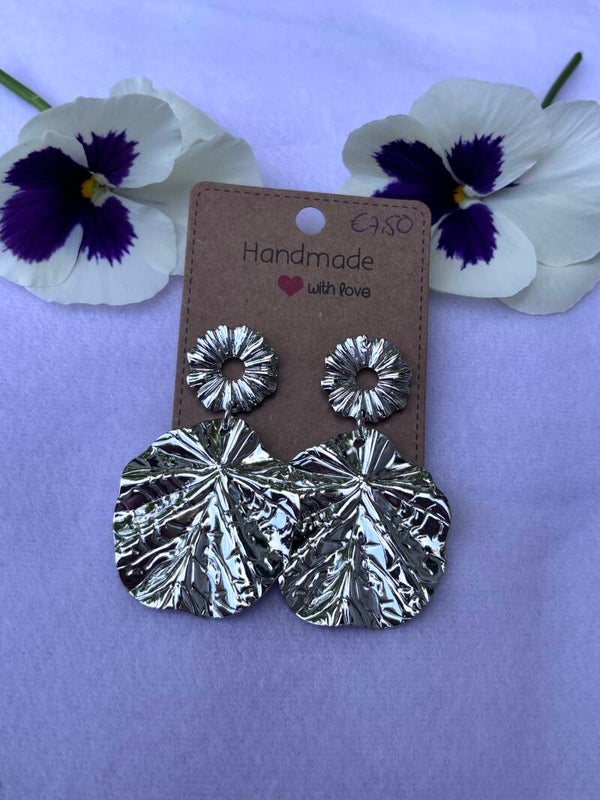 Boho zilverkleurige oorbellen