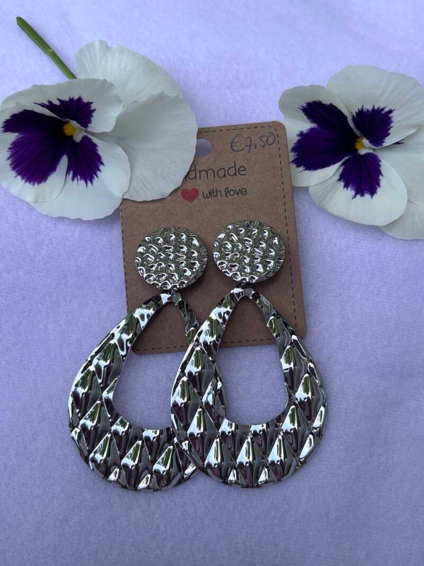 Boho zilverkleurige oorbellen