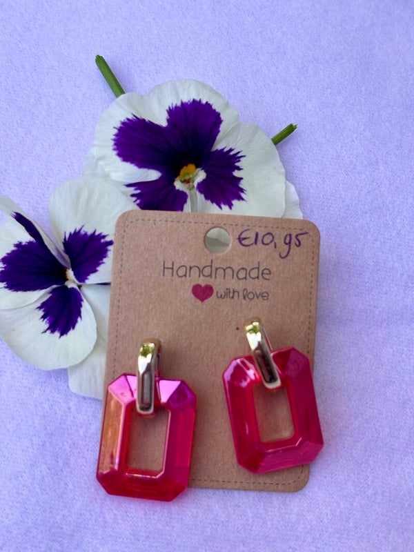 Oorbellen - fuchsia roze