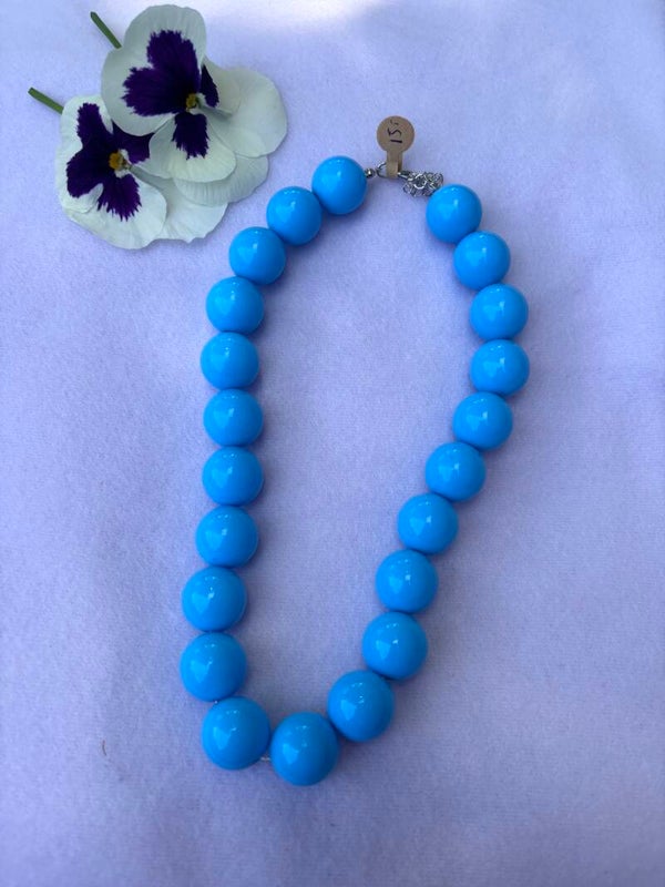 Nieuw kralen ketting blauw