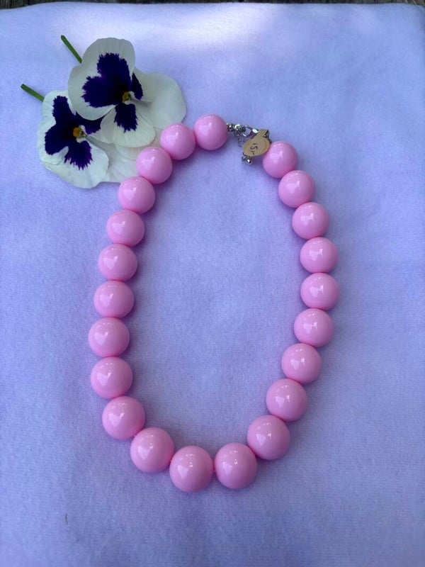 Hals ketting zacht roze